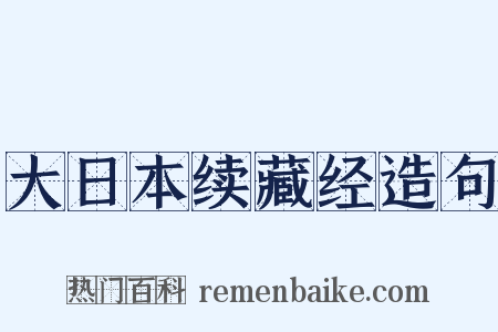 大日本续藏经造句是什么意思的图片